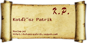 Kotász Patrik névjegykártya