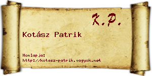 Kotász Patrik névjegykártya